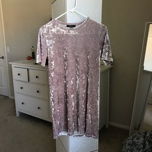 Velvet dark dusty pink T shirt dress 💫